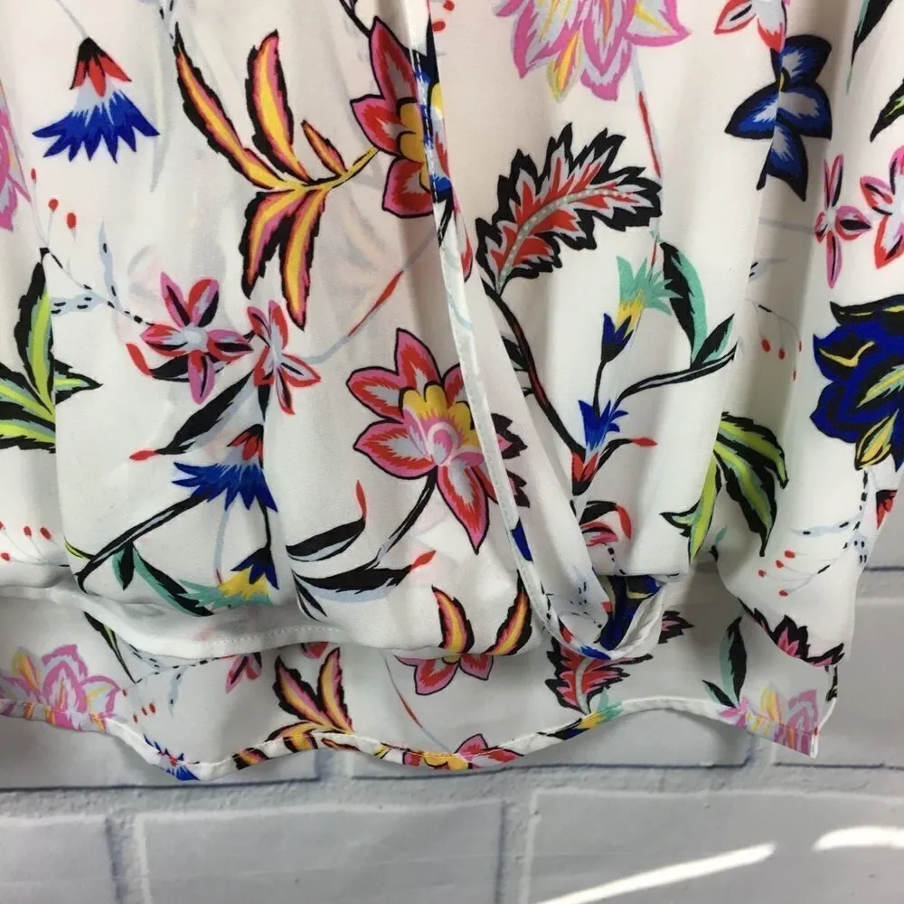 Finn & Grace Women's White Blue Pink Floral Size M - Picture 5 of 5